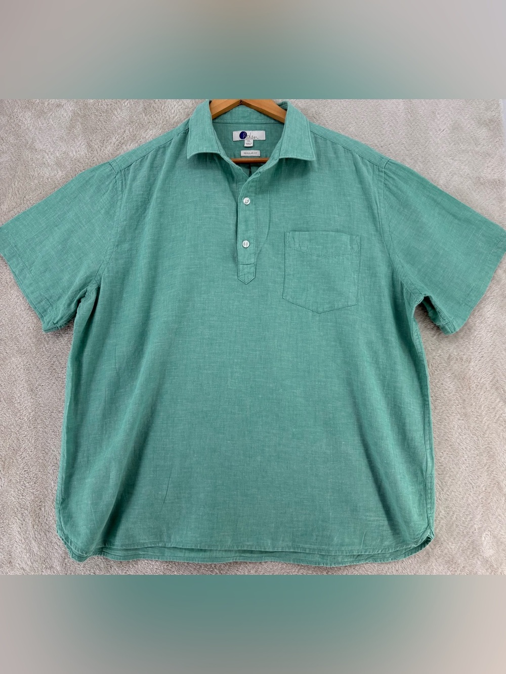Boden Men’s Linen Cotton Popover Polo Shirt